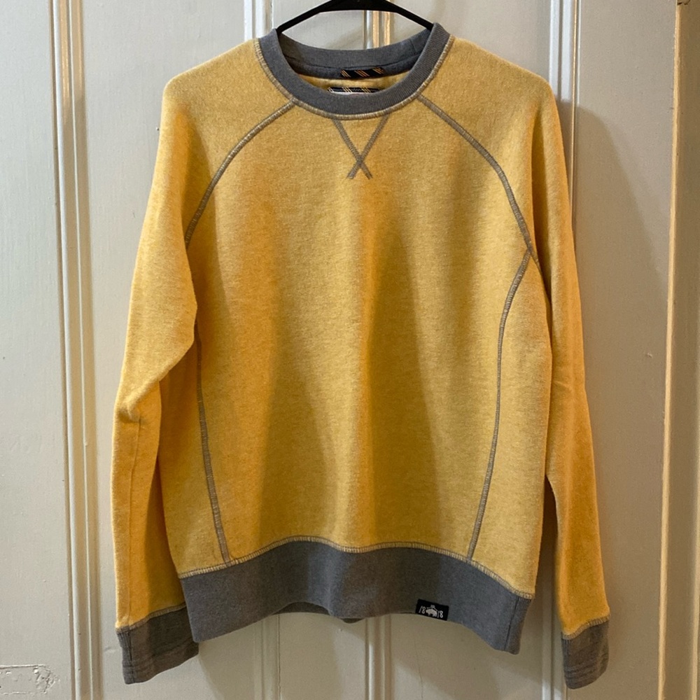Men’s Brooks Brothers Yellow & Gray Crewneck/Pullover Small EUC